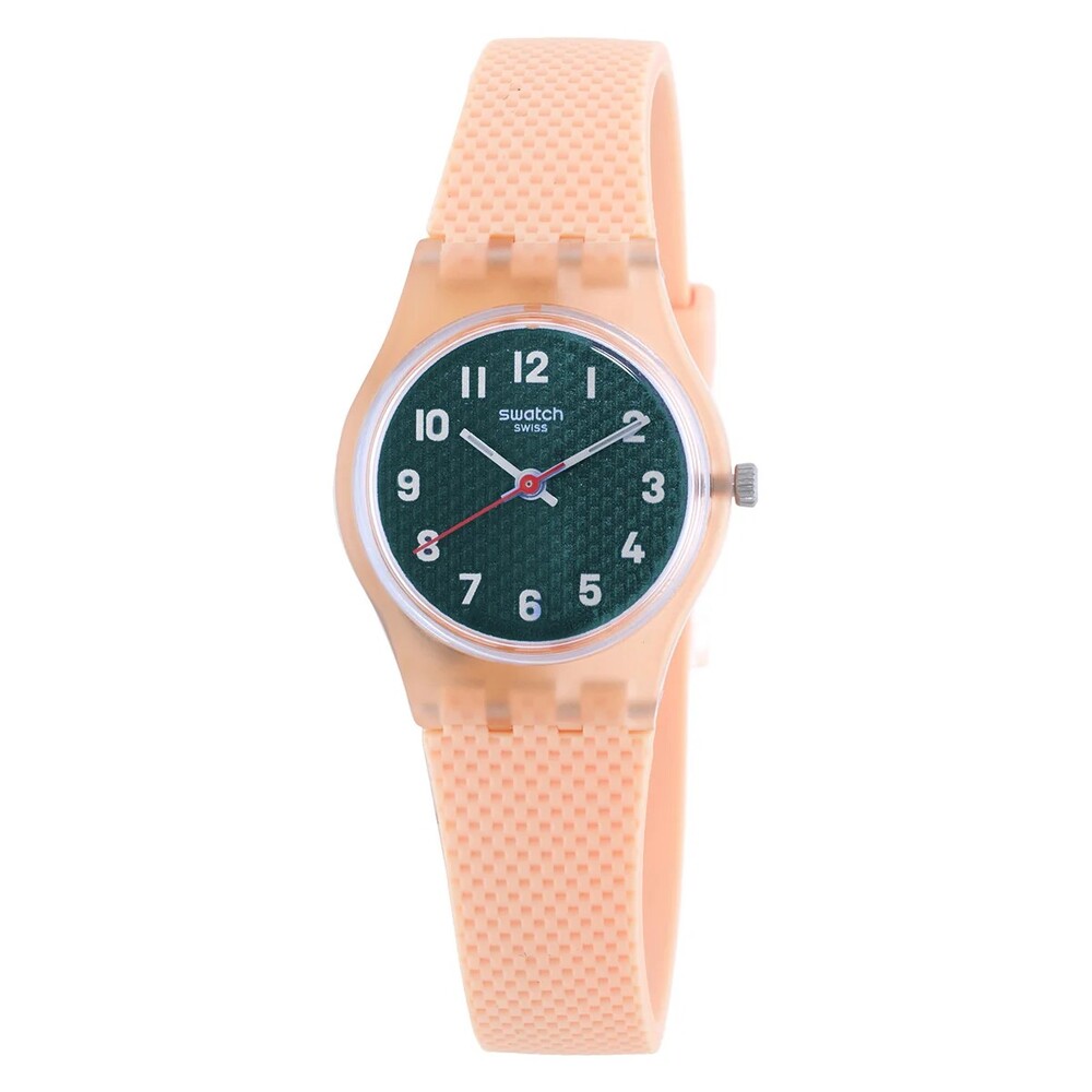 Swatch Essentials Powder Plum Quartz Green Dial Ladies Watch LO117 - Green